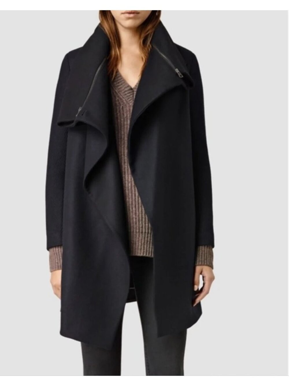 All Saints Womens Axon Wool Coat Jacket Size US 4 Italian cloth